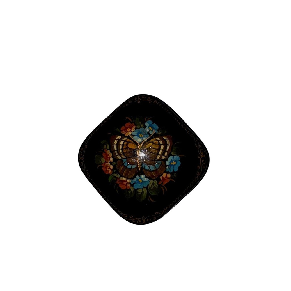 Vintage Russian hand Painted Butterfly Brooch